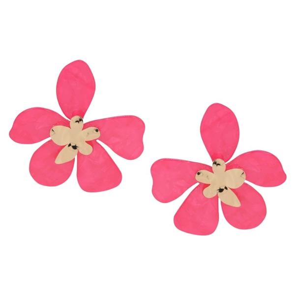 RESIN FLOWER POST EARRING