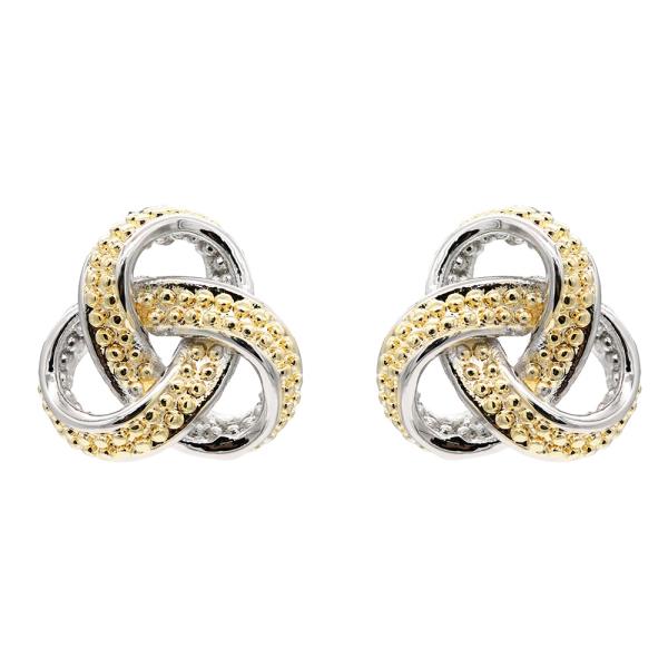 14K GOLD PLATED TWO TONE EARRING