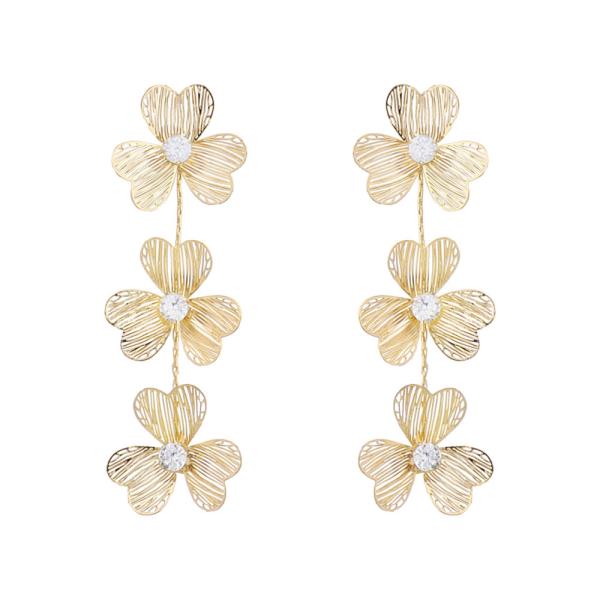 METAL FLOWER EARRINGS