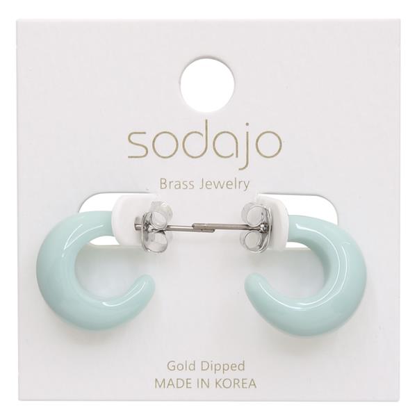 SODAJO OPEN COLOR HALF HOOP GOLD DIPPED EARRING