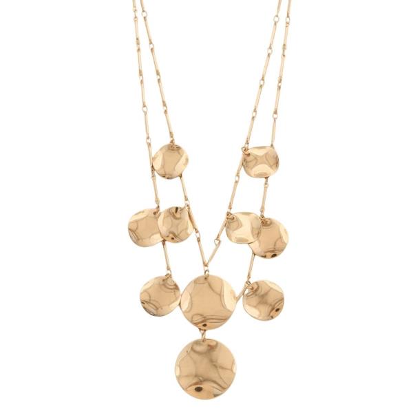 SDJ METAL ROUND MULTI CHARM NECKLACE