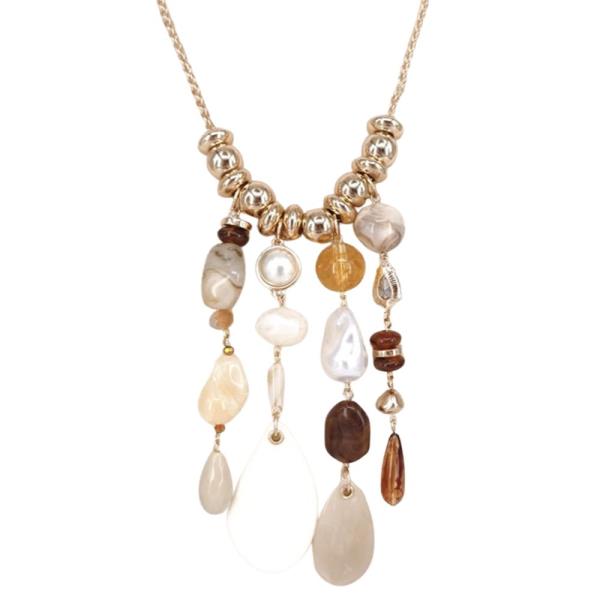 PEARL RHINESTONE SHELL PENDANT NECKLACE EARRING SET