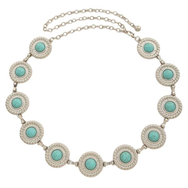 WESTERN TQ STONE CHAIN BELT