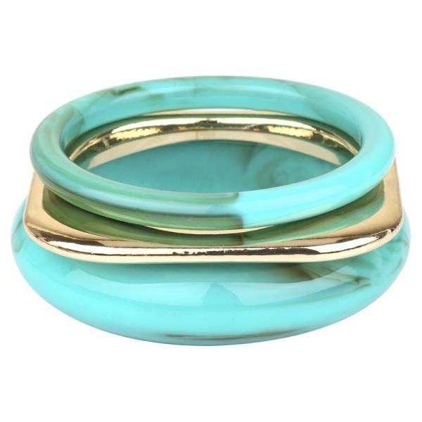 MARBLE METAL MULTI STACKABLE BANGLE BRACELET