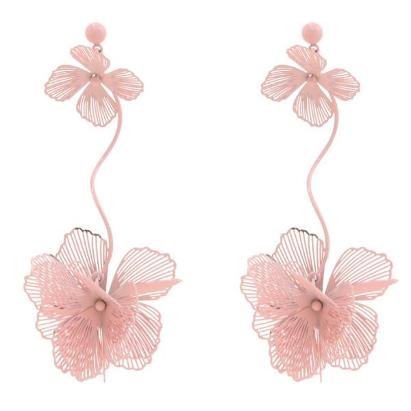 WIRE FLORAL DROP STATEMENT EARRING