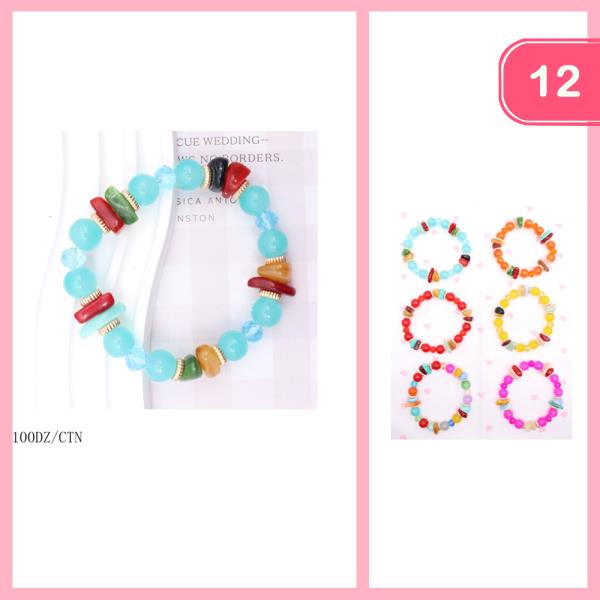 BEADED STRETCH BRACELET (12 UNITS)