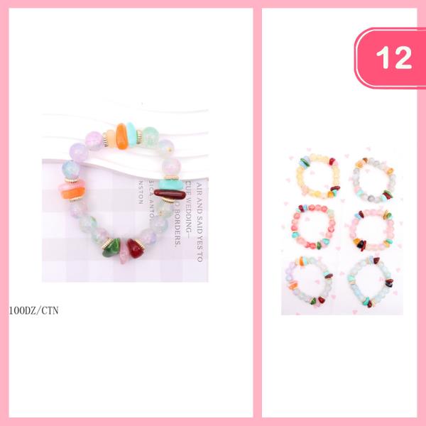 BEADED STONE BRACELET (12 UNITS)