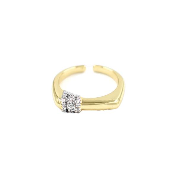 RHINESTONE METAL OPEN RING