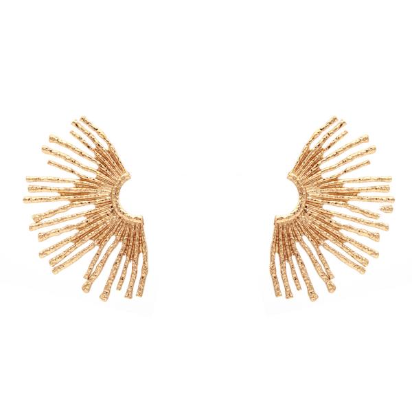 CHUNKY SUNBURST HOOP EARRING