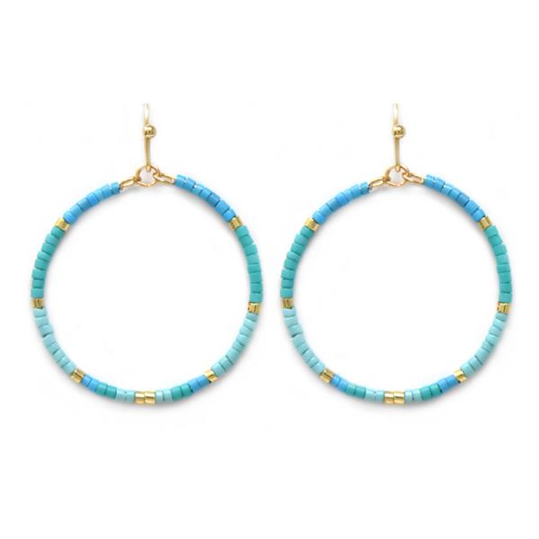 TWOCUT BEAD WIRE CIRCLE FUN EARRING
