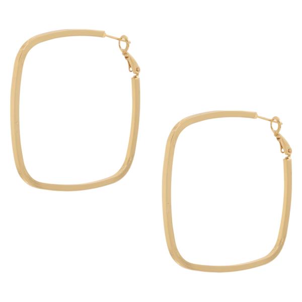 SECRET BOX GOLD DIPPED 50MM SQUARE HOOP EARRING