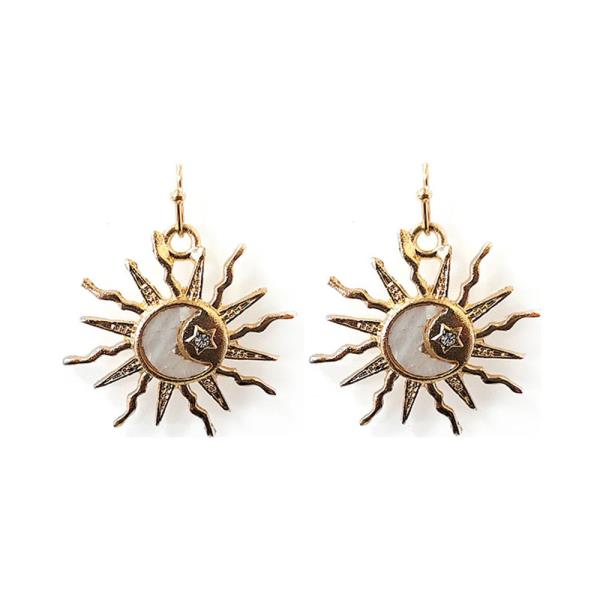 TURQUOISE SUN DANGLE EARRING