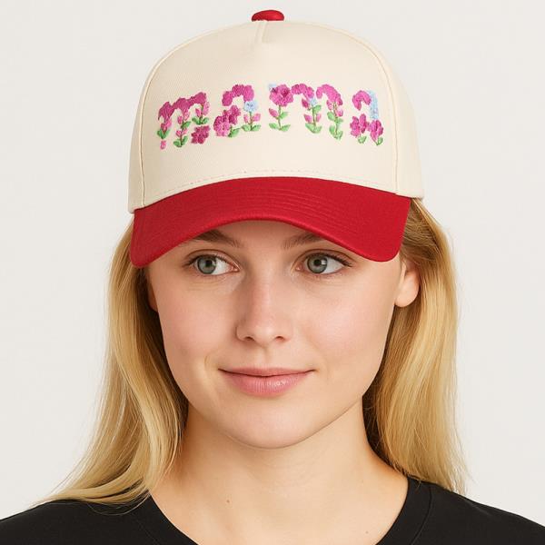 FLOWER MAMA EMBROIDERY BASEBALL CAP