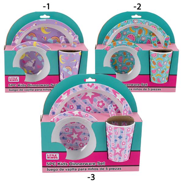 LITTLE MIMOS 5PC KIDS DINNERWARE SET