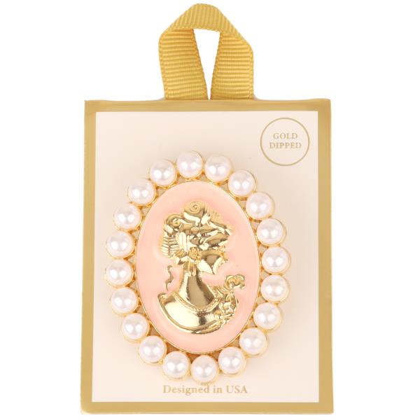 PEARL CAMEO BROOCH PIN