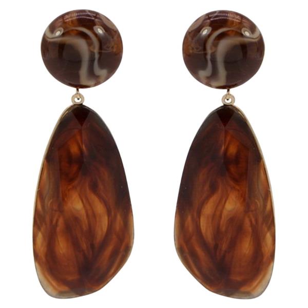 MARBLE RESIN TEARDROP DROP EARRING