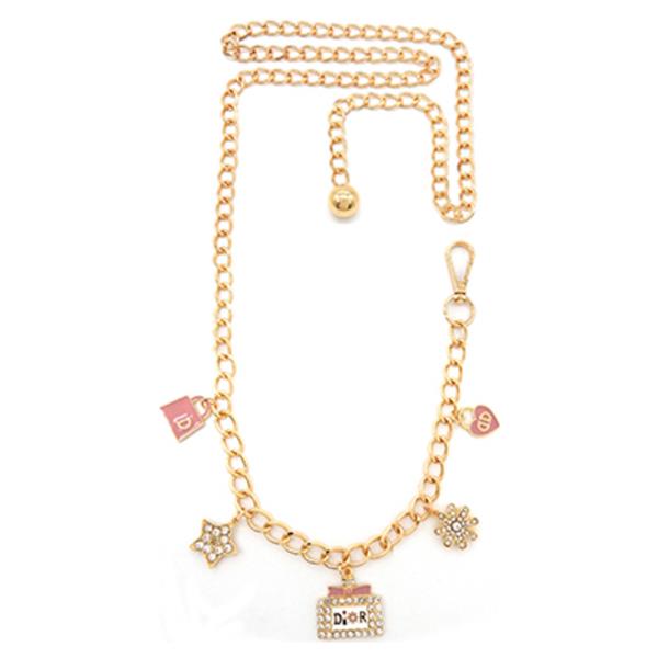 CHAIN BELT ADORNED WITH SEVERAL FASHION-THEMED CHARMS