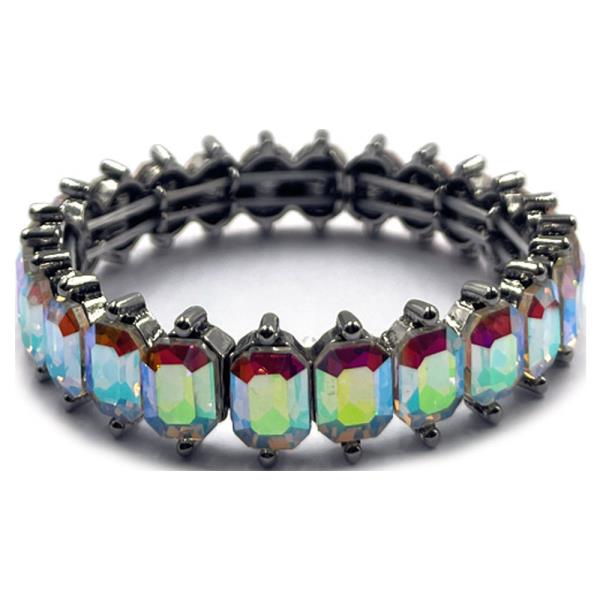 WESTERN RECTANGULAR SEMI PRECIOUS STONE STRETCH BRACELET
