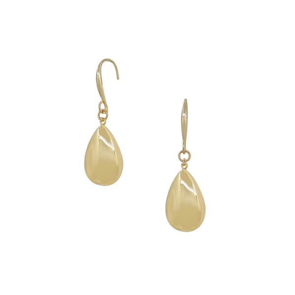 1" TEARDROP WAVE TEXTURED HOOP EARRINGS