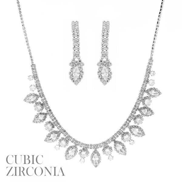 CZ NAVETTE NECKLACE SET