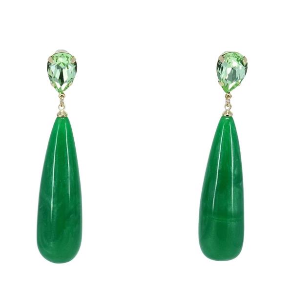 RESIN STONE TEARDROP DROP EARRING