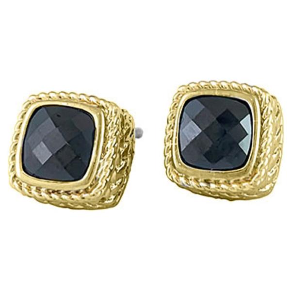 12MM JET CZ EARRING