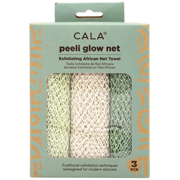 CALA 3PC PEELI GLOW EXFOLIATING NET TOWEL SET