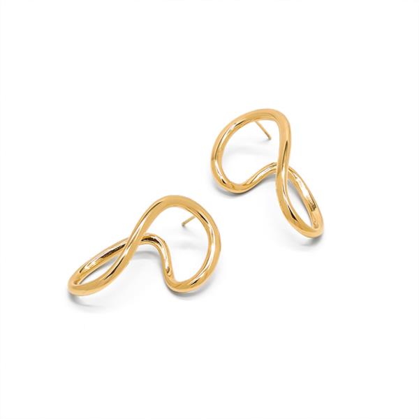 SECRET BOX STAINLESS STEEL ORGANIC SHAPE EARRING