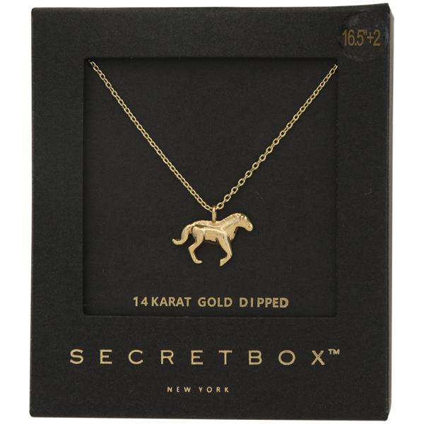 SECRET BOX GOLD DIPPED HORSE NECKLACE