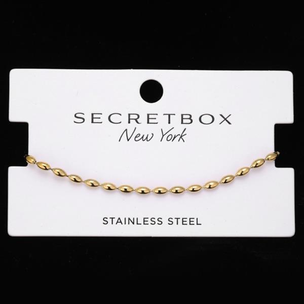 SECRET BOX STAINLESS STEEL BALL CHAIN ADJUSTABLE BRACELET