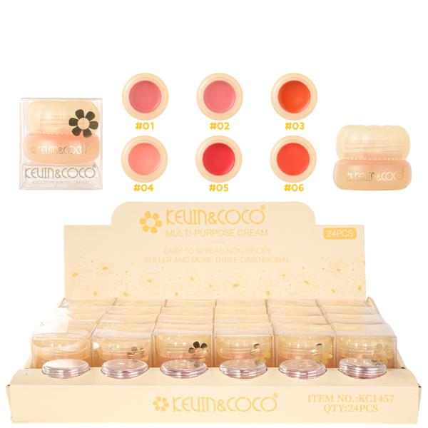 KEVIN AND COCO MULTI PURPOSE LIP GLOSS AND BLUSH CREAM (24 UNITS)