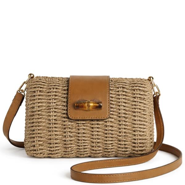 WOVEN STRAW CROSSBODY BAG