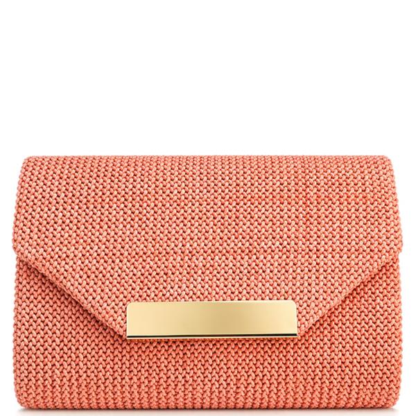 WOVEN COLOR TEXTURED ENVELOPE DESIGN CLUTCH BAG