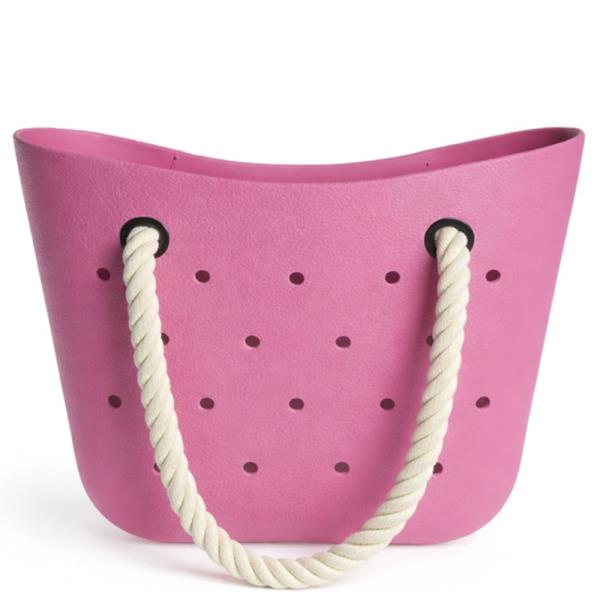 TRENDY ROPE HANDLE BEACH TOTE BAG