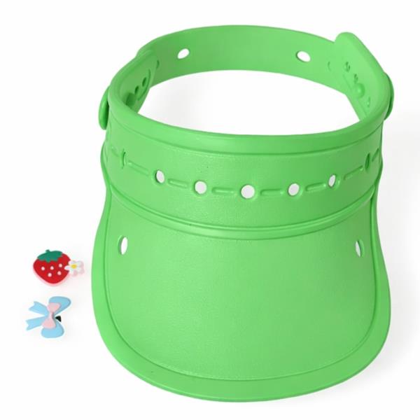 PLASTIC STRAWBERRY RIBBON CHARM ADJUSTABLE SUN VISOR