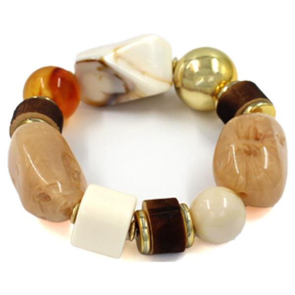 RESIN GEOMETRIC BEADED STRETCH BRACELET