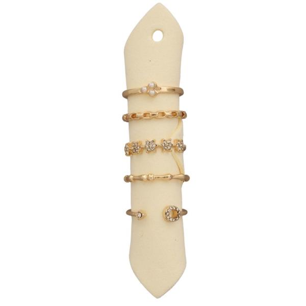 METAL MIXED BAND MULTI RING SET