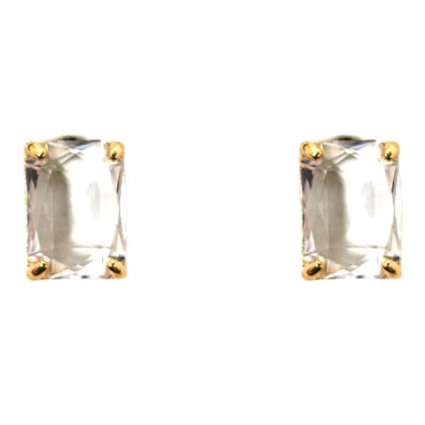 EMERALD CUT STUD EARRING