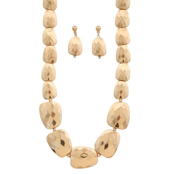 METAL NECKLACE EARRING SET