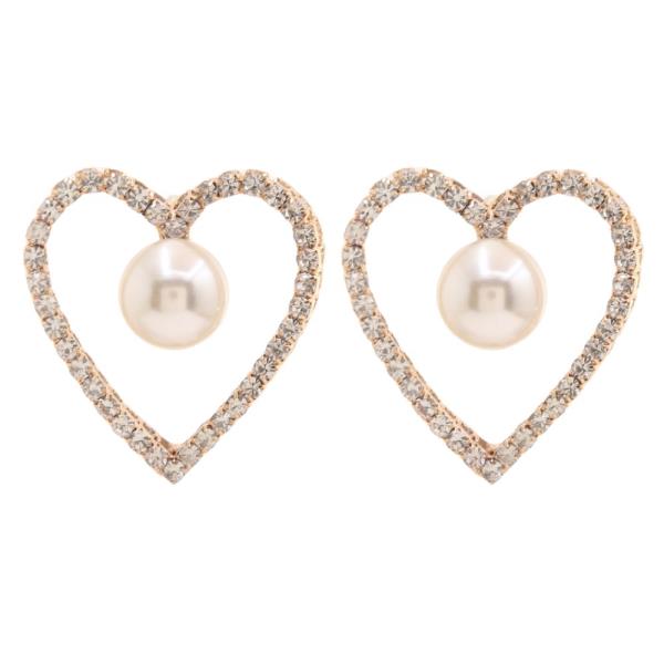 HEART SHAPE W PEARL EARRING