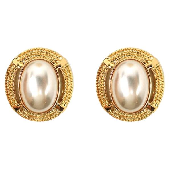 METAL W/ PEARL POST EARRING