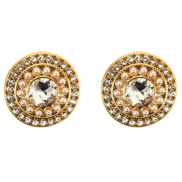 STONE W/ PEARL POST EARRING