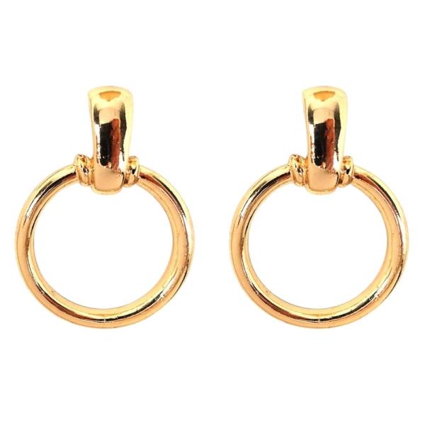ROUND METAL DROP EARRING