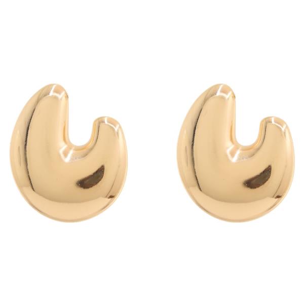 METAL ABSTRACT CURVE HOOP EARRING