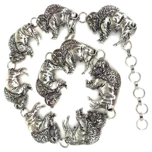 WESTERN BISON METAL CHAIN BELT