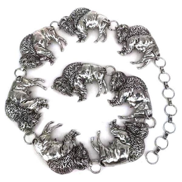 WESTERN BISON METAL CHAIN BELT