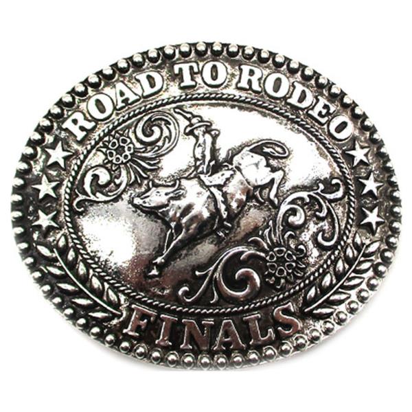 WESTERN ROAD TO RODEO BELT BUCKLE