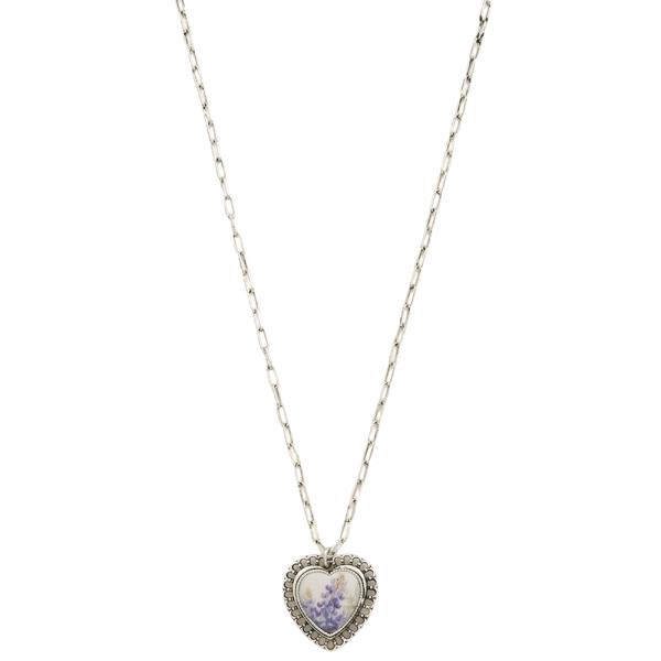 WESTERN HEART BLUE BONNET NECKLACE