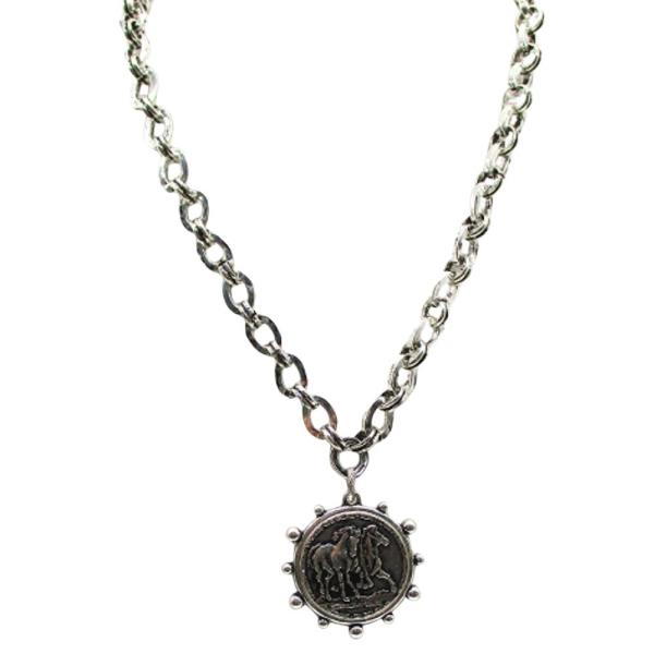 WESTERN DOUBLE HORSE COIN NECKLACE