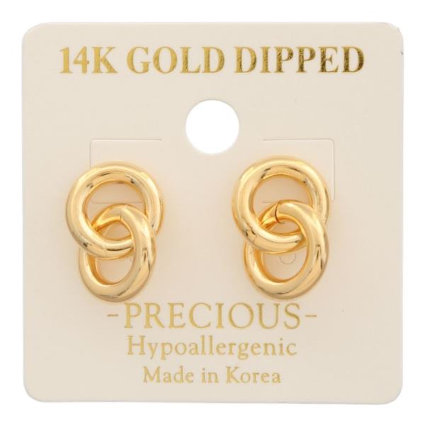 14K GOLD DIPPED LINKED CIRCLE EARRING